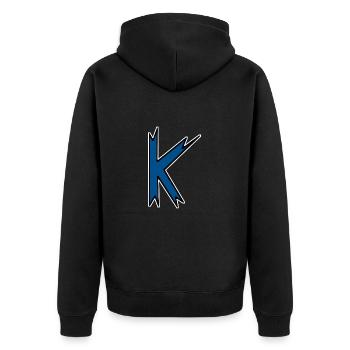 K - Just a letter! - by YoshiArt - Unisex Premium Organic Zip Hoodie - black - Back - Nico (187cm)