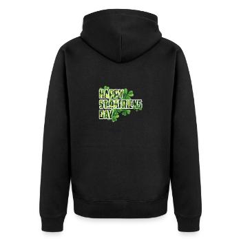 Joyeuse Saint-Patrick - Shamrock Design - Veste à capuche bio Premium Unisexe - noir - Dos - Nico (187cm)