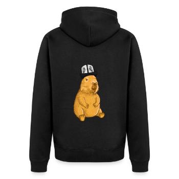 Capybara Kirghizistan - Veste à capuche bio Premium Unisexe - noir - Dos - Nico (187cm)