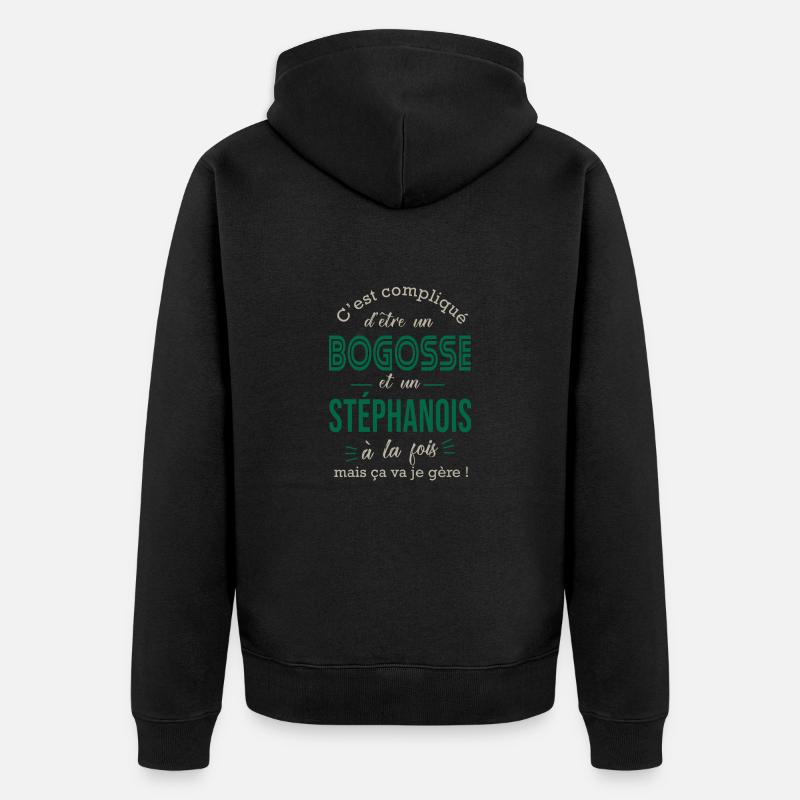 Stéphanois cadeau homme Saint étienne St étienne - Veste à capuche bio Premium Unisexe - noir