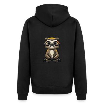 Bande dessinée de paresseux - Veste à capuche bio Premium Unisexe - noir - Dos - Nico (187cm)