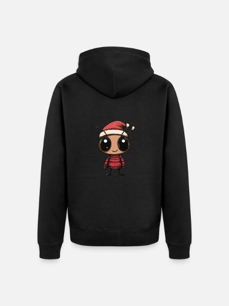 Ant Christmas Comic - Unisex Premium Organic Zip Hoodie - black