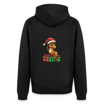 Cadeaux de Noël Cheval - Veste à capuche bio Premium Unisexe - noir - Dos - Nico (187cm)