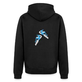boulderschuhe - Unisex Premium Bio Zip Hoodie - Schwarz - Hinten - Nico (187cm)