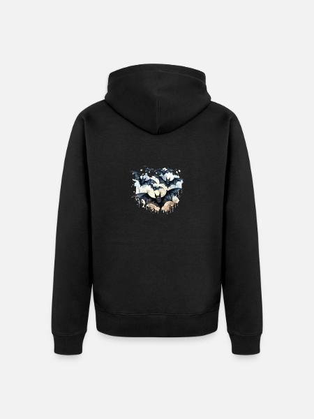 Bats - Unisex Premium Organic Zip Hoodie - black