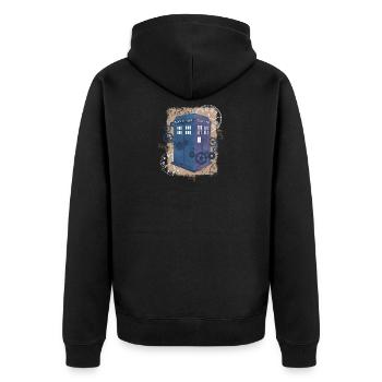 Steampunk policebox blc - Veste à capuche bio Premium Unisexe - noir - Dos - Nico (187cm)