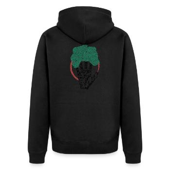 Doigts verts - Veste à capuche bio Premium Unisexe - noir - Dos - Nico (187cm)
