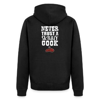 Cadeau drôle de Noël de cuisine gastronomique - Veste à capuche bio Premium Unisexe - noir - Dos - Nico (187cm)