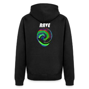 rave rave rave - Veste à capuche bio Premium Unisexe - noir - Dos - Nico (187cm)