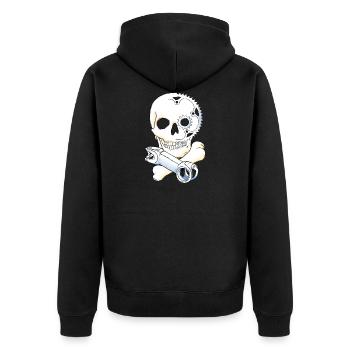 Sir Stemalot - Unisex Premium Organic Zip Hoodie - black - Back - Nico (187cm)