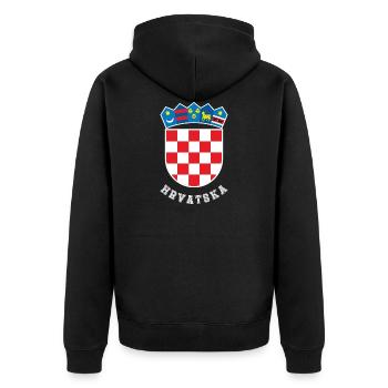 Drapeau des armoiries de la Croatie hrvatska t-shirt football - Veste à capuche bio Premium Unisexe - noir - Dos - Nico (187cm)
