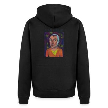 Van Gogh - Unisex Premium Bio Zip Hoodie - Schwarz - Hinten - Nico (187cm)