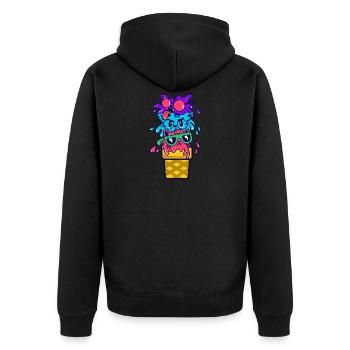 Cadeau de crème glacée pour chats - Veste à capuche bio Premium Unisexe - noir - Dos - Nico (187cm)