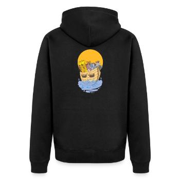 T-shirt Animals Africa - Unisex Premium Organic Zip Hoodie - black - Back - Nico (187cm)