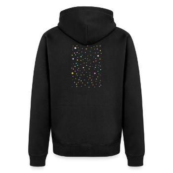 Bunte Punkte, Schön, Modisches Design - Unisex Premium Bio Zip Hoodie - Schwarz - Hinten - Nico (187cm)