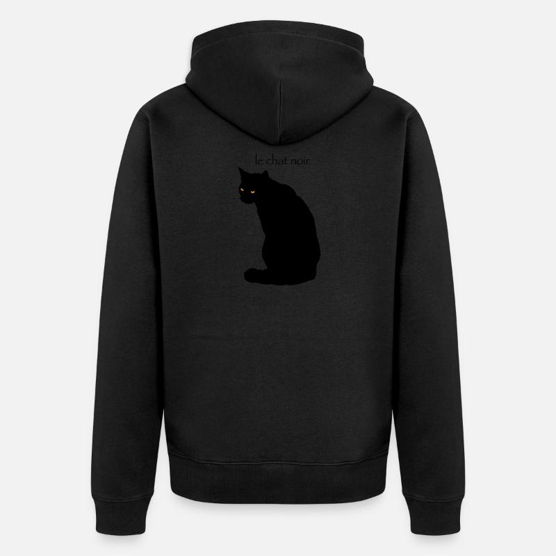 Le Chat Noir - Veste à capuche bio Premium Unisexe - noir
