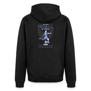 Fußball Leben sinnlos - Geschenk - Unisex Premium Bio Zip Hoodie - Schwarz - Hinten - Nico (187cm)