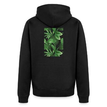 Tropical Geometry - Unisex Premium Bio Zip Hoodie - Schwarz - Hinten - Nico (187cm)