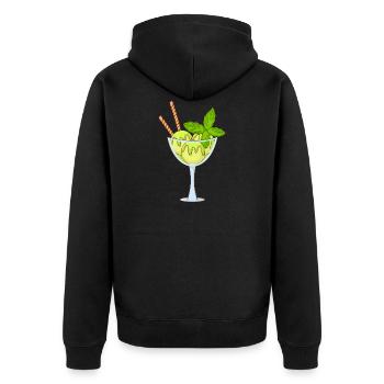 Eis Speiseeis Eiskrem Eiscreme Kugeleis Eisbecher - Unisex Premium Bio Zip Hoodie - Schwarz - Hinten - Nico (187cm)