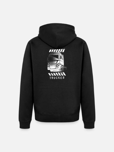 Truck Trucker - Unisex Premium Organic Zip Hoodie - black