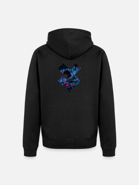 Cyberpunk néons - Veste à capuche bio Premium Unisexe - noir