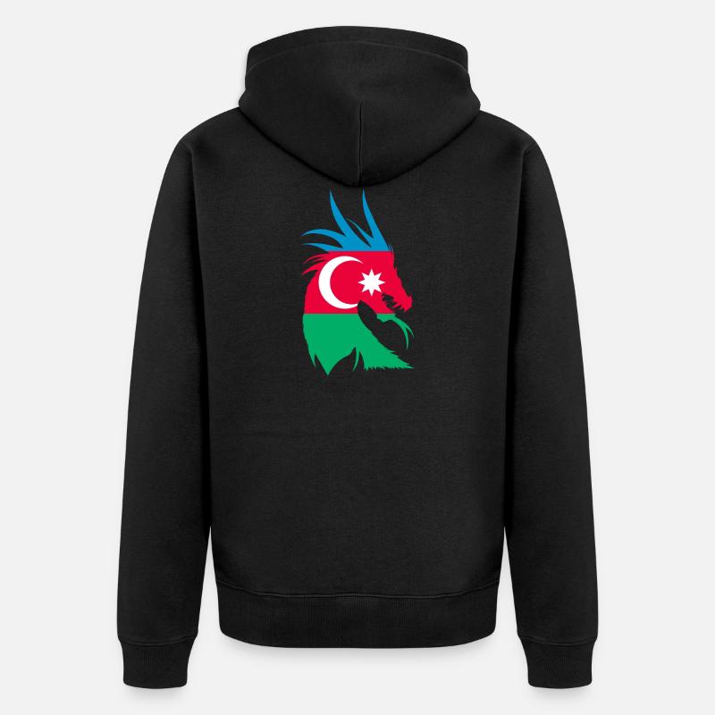 Azerbaïdjan Dragon Drapeau - Veste à capuche bio Premium Unisexe - noir