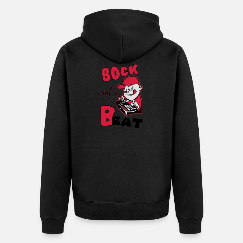 Bock auf´n Beat - Unisex Premium Bio Zip Hoodie - Schwarz