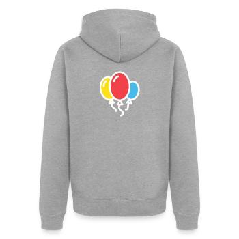 balloons - Unisex Premium Organic Zip Hoodie - heather grey - Back - Nico (187cm)
