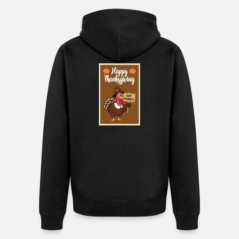 Thanksgiving Turquie dinde Thanksgiving - Veste à capuche bio Premium Unisexe - noir