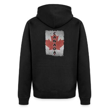 Canada - Unisex Premium Bio Zip Hoodie - Schwarz - Hinten - Nico (187cm)