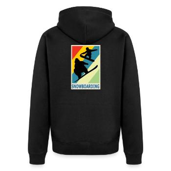 Sport de snowboarder style rétro vintage - Veste à capuche bio Premium Unisexe - noir - Dos - Nico (187cm)