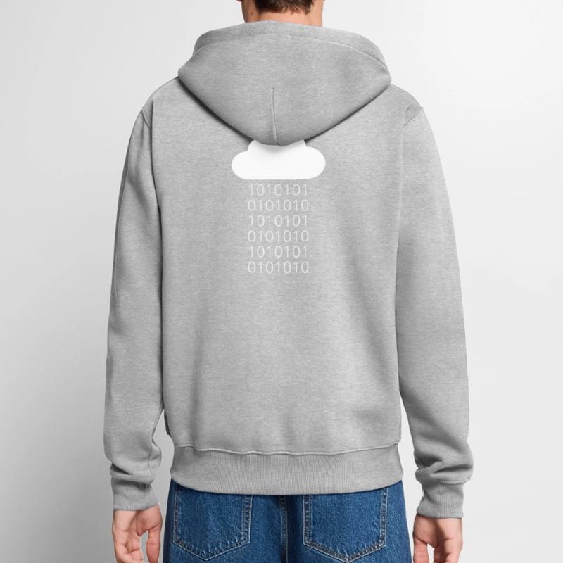 Cloud Data Rain Binary Unisex Premium Organic Zip Hoodie