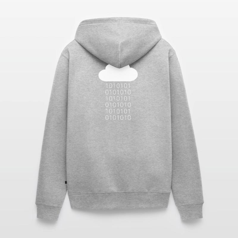 Cloud Data Rain Binary Unisex Premium Organic Zip Hoodie