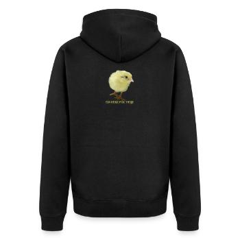 Herz fuer tiere - Unisex Premium Bio Zip Hoodie - Schwarz - Hinten - Nico (187cm)