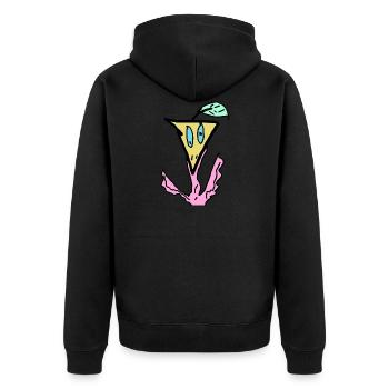 Lustig Vogel Tier Tiere - Unisex Premium Bio Zip Hoodie - Schwarz - Hinten - Nico (187cm)