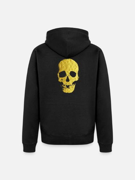 skull - Unisex Premium Organic Zip Hoodie - black
