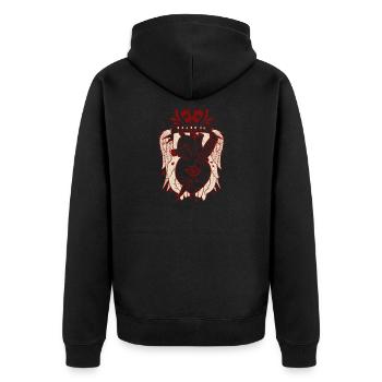 Regrets heart idée de cadeau de fleur de lis coeur - Veste à capuche bio Premium Unisexe - noir - Dos - Nico (187cm)
