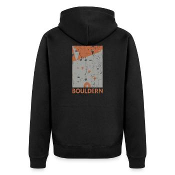 Bouldern Boulderer Boulder Sprüche Geschenk - Unisex Premium Bio Zip Hoodie - Schwarz - Hinten - Nico (187cm)