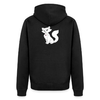 Fine cat lady - Unisex Premium Organic Zip Hoodie - black - Back - Nico (187cm)