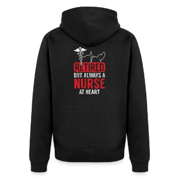 Infirmière infirmière retraite - Veste à capuche bio Premium Unisexe - noir - Dos - Nico (187cm)
