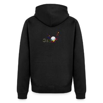 Golf Splash 3 G - Unisex Premium Bio Zip Hoodie - Schwarz - Hinten - Nico (187cm)