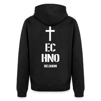 Techno - Veste à capuche bio Premium Unisexe - noir - Dos - Nico (187cm)