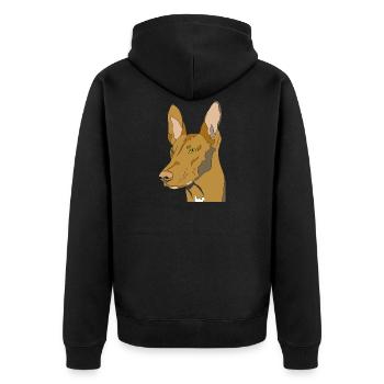 Kelb tal fenek - Unisex Premium Bio Zip Hoodie - Schwarz - Hinten - Nico (187cm)