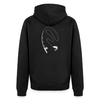 Angel - Unisex Premium Bio Zip Hoodie - Schwarz - Hinten - Nico (187cm)