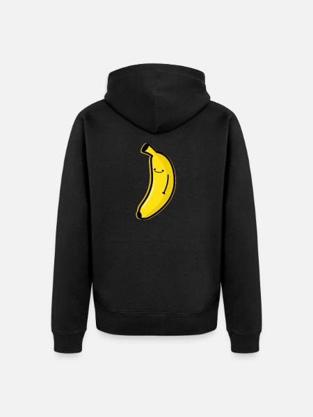 Banana - Unisex Premium Organic Zip Hoodie - black
