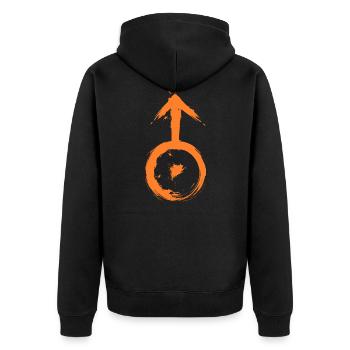 Symbole astronomique uranus - Veste à capuche bio Premium Unisexe - noir - Dos - Nico (187cm)