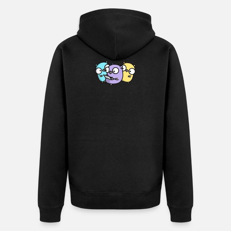Trois gopher mignons à la programmation de la paire - Veste à capuche bio Premium Unisexe - noir