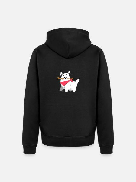 Happy Dog - Unisex Premium Organic Zip Hoodie - black