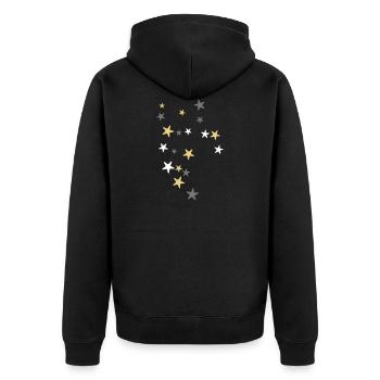 Étoiles de Noël - trois couleurs - Veste à capuche bio Premium Unisexe - noir - Dos - Nico (187cm)
