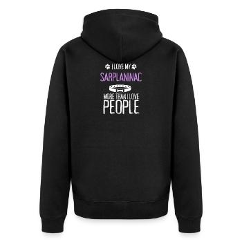 J’aime mon Sarplaninac plus que j’aime les gens - Veste à capuche bio Premium Unisexe - noir - Dos - Nico (187cm)